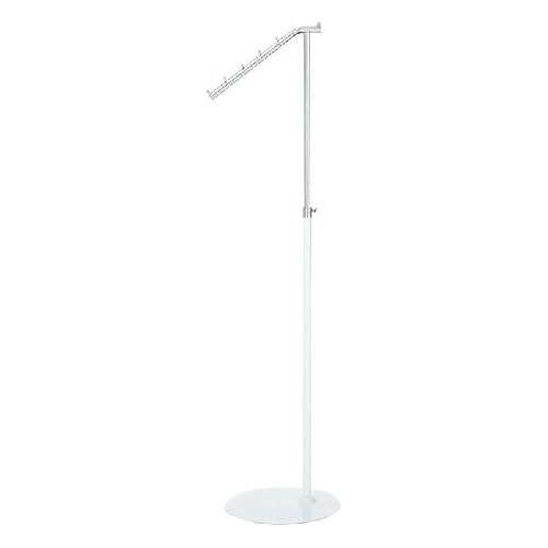 ハンガーラック おしゃれ 可愛い 頑丈 ハンガーラック スリム コンパクト ハンガーラック 傾斜ハンガーラック パイプ スチール 業務用 高さ調整 斜め スリム 省スペース 玄関 伸縮 ホワイト(白)