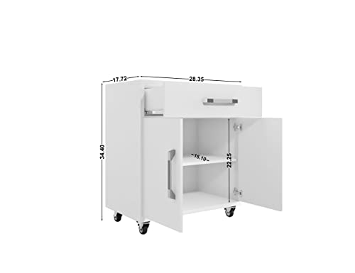 Image of Manhattan Comfort Eiffel Garage Cabinets and Storage System, Set of 4, White