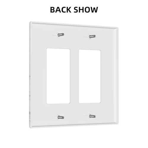 Decorative Outlet Covers Modern Grey Gold Marble Texure 2 Gang Light Switch Cover Plate Double Rocker Wall Plate Switch Plate Covers Faceplate for Kitchen Bathroom Home Decor