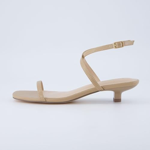 CUSHIONAIRE Sonata Women’s Ankle Wrap One Band Kitten Heel Sandal – Strappy Faux Leather Dress Shoe with Adjustable Buckle2