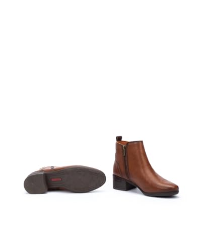 Image of PIKOLINOS Malaga Women's Heeled Ankle Boots | Leather | Zipper Closure | Mid Heel | Size UK 2-8