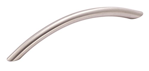 Image of Amerock 5-1 /16 inch Stainless Steel Drawer Pull | 5-1 /16 inch (128mm) Center-to-Center Mounting Distance and 6 inches Overall Length, Durable Stainless Steel Cabinet Hardware
