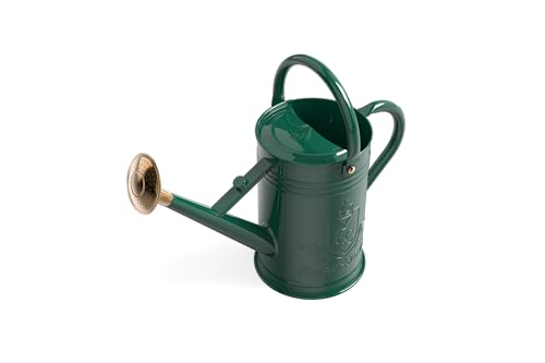 Kent & Stowe Gießkanne dunkelgrün, 4,5l, abnehmbare Brause, traditionelles Design, aus verzinktem Stahl
