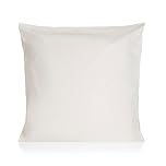 Geneviève Lethu Pillowcases Set of 2-65 x 65 cm - Natural - Reversible Cotton Percale, Lightweight and Easy-Care