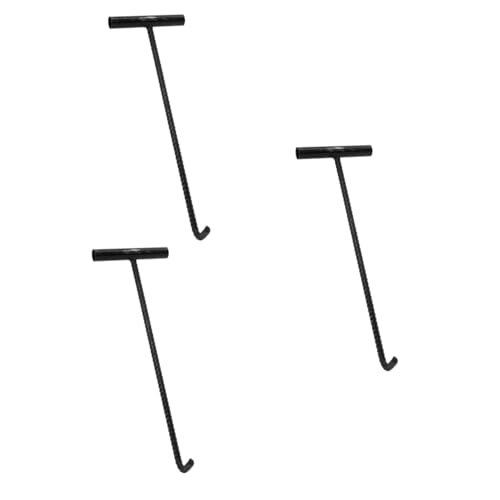 JECOMPRIS 3pcs Manhole Cover Hook Drain Cover Lifting Hooks Manhole Remover Tool Manhole Lifting Hooks Vault Lid Hook Manhole Cover Puller Spring Pull Hook Manhole Lid Hook Black Steel