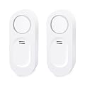 GRSICO Water Leak Detectors 2 Pack, 120dB Adjustable Audio Alarm Sensor, Leak Alert Flood Sensor Alarm for Home, Basement (Battery Included)