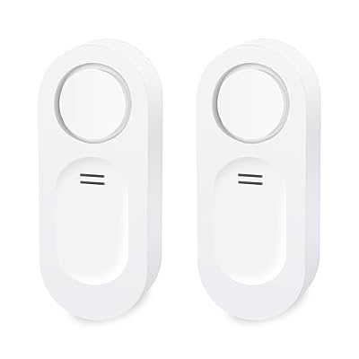 GRSICO Water Leak Detectors 2 Pack, 120dB Adjustable Audio Alarm Sensor, Leak Alert Flood Sensor Alarm for Home, Basement (Battery Included)