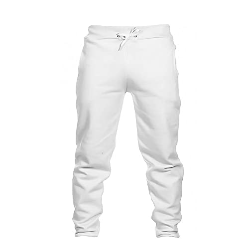 KIT 2 Calças Masculina Moletom Conforto Corrida Skinny - Preto/Branco - P