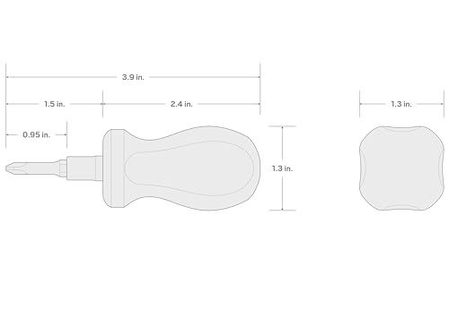 Tekton Cacciavite A Croce Tozzo 3 In 1 (# 2 X 1/4 Di Pollice, Nero) | DMT13002 - 4