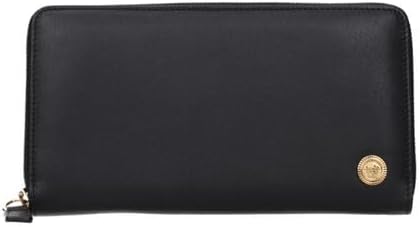 Versace Women’s Medusa Black Leather Wallet – Made in Italy, Classic Flap Wallet