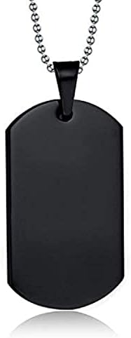 Yellow Chimes Stainless Steel Plain Black Army Dog Tag Pendant Necklace by Yellow Chimes Copper Pendant for Men (Black) (YCSSCH-TAG1SMALL-BK)