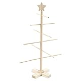 Contiene: una base de 17cm, varios palos de madera con agujeros y de 6 longitudes diferentes y una estrella para la parte superior.