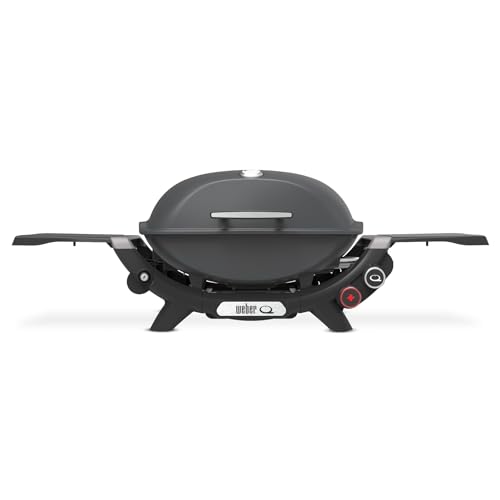 Image of Weber Q 2800N+ Liquid Propane Portable Grill, Charcoal Grey - Wide 250-700F Temp Range with Plus Burner for Searing, Low‑Temp Roasting & High-Dome Lid for Travel & Camping