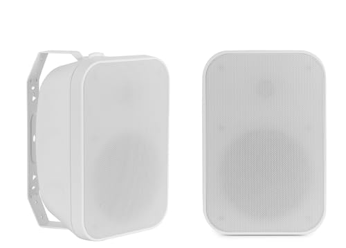 OLS-5251WH Coppia Altoparlanti da esterno - Diffusore sonoro da giardino terrazza - Altoparlante HiFi a Muro - IP56 Impermeabile 50 Watt bianco