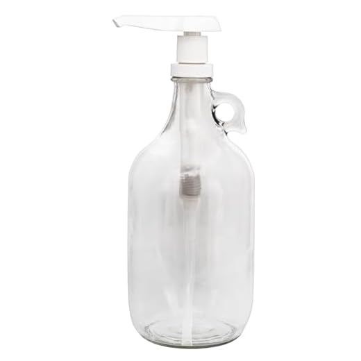 Half Gallon Glass Pump Dispenser Bottle, 64-Ounce Jug with Pump for Sauces, Syrups, Soaps and More