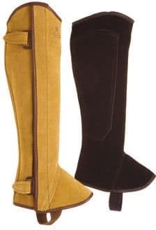 Leather Motorcycle Riding Chaps, Full-Length Protective Gear, Black (Golden Yellow, 2XL)