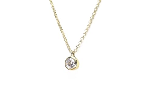 Pendentif en Or 14k, cadeau idéal avec breloque en zircone ronde