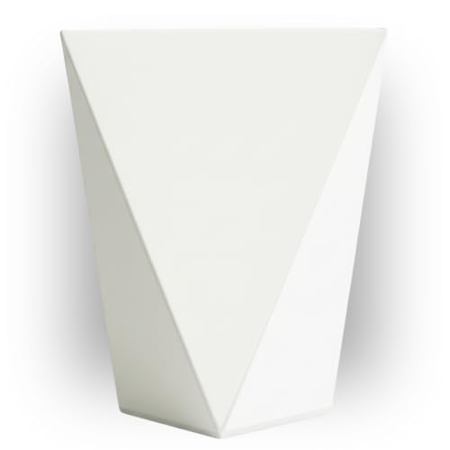 CZ Grain Modern White Geometric Tapered Planter | Minimalist Design