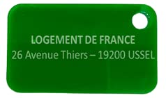 LOGEMENT DE FRANCE PORTE CLES GRAVÉ PERSONNALISABLE (VERT CLAIR) Cover