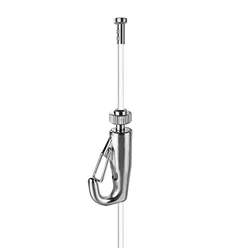 JUNMORE Picture Hanging System Click Rail Kits,in one Set Included Two of White Rails 59", Four of Nylon Cables, six of Hooks, Four of end caps, and Installation Hardware