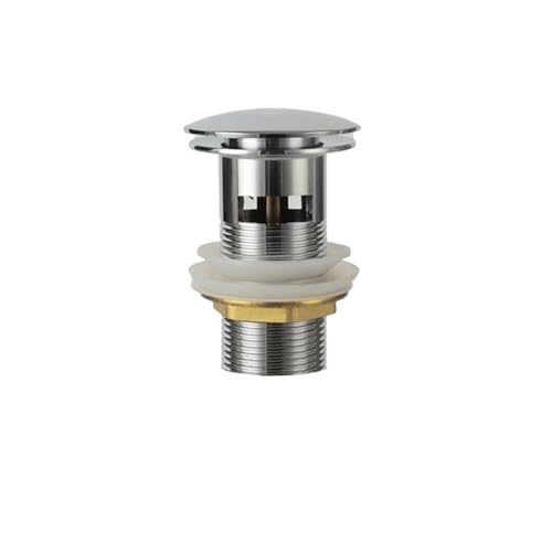 Enchufe de Fregadero Universal. Tapón de desagüe emergente for Lavabo de baño, Accesorio Multicolor(Chrome with Hole)