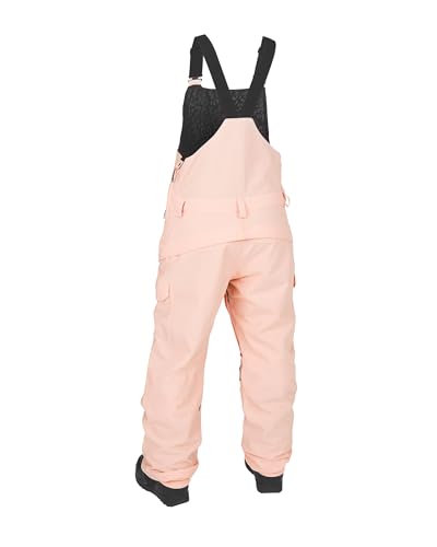 Volcom Women's Creston 3D Stretch Relaxed Fit Snowboard Bib Overall Coral Haze