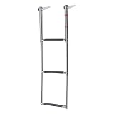 ZAICOLER Scaletta per Pontone a 3 Gradini, Resistente, in Acciaio Inossidabile, Telescopica, Pieghevole, Resistente, per Uso Marino, 1 unità