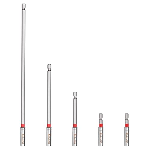 ColumPRO 5-tlg. Magnetisches Bithalter Set aus S2-Stahl Bit Verlängerung 60 100 150 300 mm 1/4 Sechskantschaft für Schlagschrauber & Akkuschrauber Extra Starker Magnet