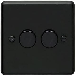 Eurolite 1 Gang OR 2 Gang 500W Dimmer Switches (2 Gang, Matt Black)