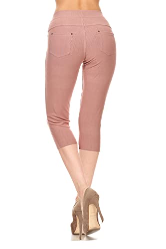 Image of Leggings Depot Women's Cotton Blend Stretch Pull-on Jeggings Casual Pants with Pockets (Available in Plus Size)