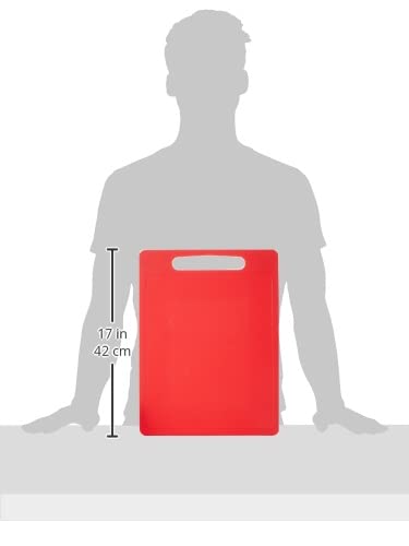 Chef Aid Large Red Poly Chopping Board, Multipurpose Anti-Slip Surface, Easy Clean and Dishwasher Safe with Handle, 40 x 30cm Other Colour Options Available. - Image 4