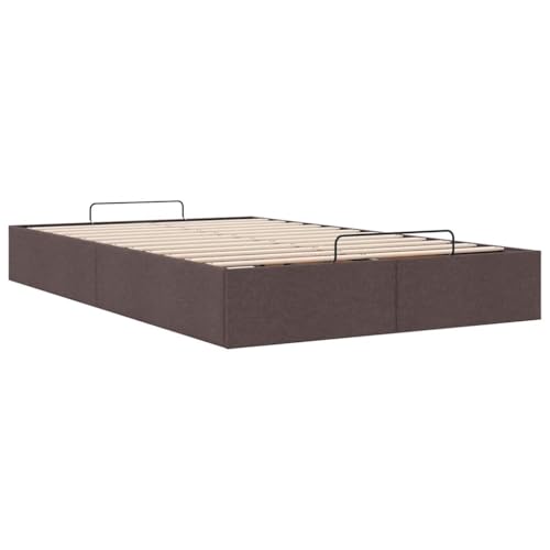 vidaXL Ottoman-Bett ohne Matratze Dunkelbraun 120x200 cm Stoff, Bettrahmen, Bettgestell mit Stauraum, Polsterbett, Bettgestell