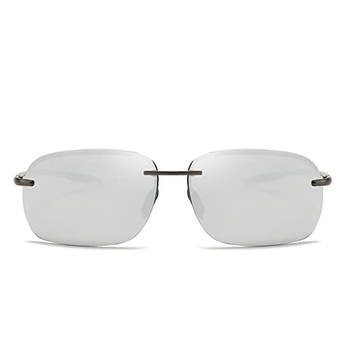 FONHCOO Polarized Sports Sunglasses UV Protection for Men Women Rimless Frame for Cycling Fishing Driving2