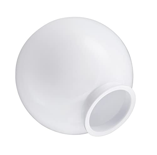 Image of Aspen Creative 28002-41, 8 inch White Acrylic Replacement Lamp Post Globe with 3-3 /4 inch Fitter Neck