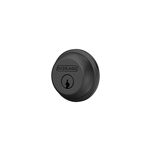 Image of Schlage B60 N 622 Deadbolt, Keyed 1 Side, Highest Residential Security, Matte Black