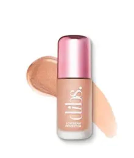 DIBS Beauty - Love Beam Glossy Perfector - Liquid Skin Illuminator for Women, Multi-Use Primer, Highlighter & Mix-In, Soft Radiant Glow, Blurs Pores & Hydrates - Color: L Me, L Me Not (Pinky Peach)
