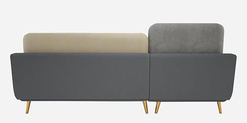 Image of Sixpine Luxury Dual Color Upholstery Lounger RHS Sofa in Premium Velvet | Solid Wood Structure | Sturdy Golden Legs | High Density Foam | Extra Comfort for Modern Living Room (Grey & Beige, 4 Seater)