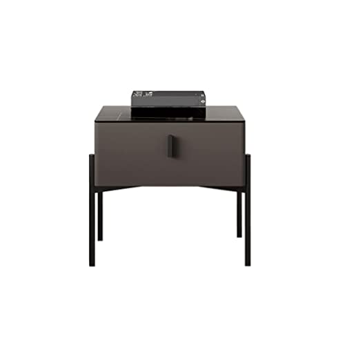 Mesitas De Noche Mesa de noche Mesa de noche Minimalista Nordic Caja de almacenamiento de mesa de mesa de mármol Casillero de encimera con cajón de noche Mesas De Noche Para Dormitorio(Black)