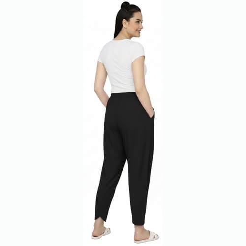 Image of Loose Fit Rayon Dhoti Tulip Pants for Women Patiala Salwar Bottom Wear Harem Pants, Waist Free Size (28 Inch to 42 Inch)