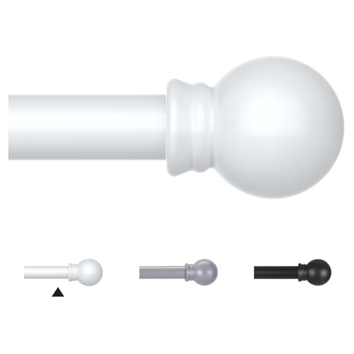 Thestoa Curtain Rods for Windows 48 to 84-92 Inch White Stainless Steel Rods for Bedroom Living Room Kitchen Farmhouse Outdoor