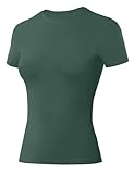 Roadbox Damen Sportoberteil Eng Kurzarm, Schnelltrocknend Laufshirt & Gym Shirt, Leichtes Base Layer Funktionsshirt für Training, Joggen, Pilates & Outdoor