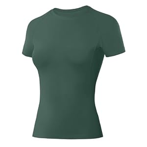 Women’s Compression Base Layer Short Sleeve, Quick Dry Gym Top & Running T-Shirt for Yoga, Workout & Sports
