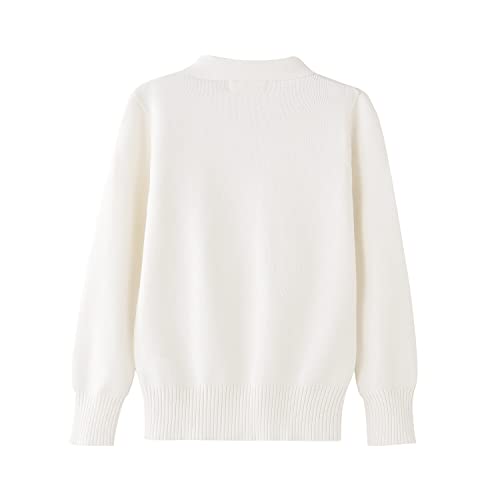 Image of Unisex Boys Girls Cardigans Sweater V-Neck Long Sleeve School Uniforms Button Knit Tops