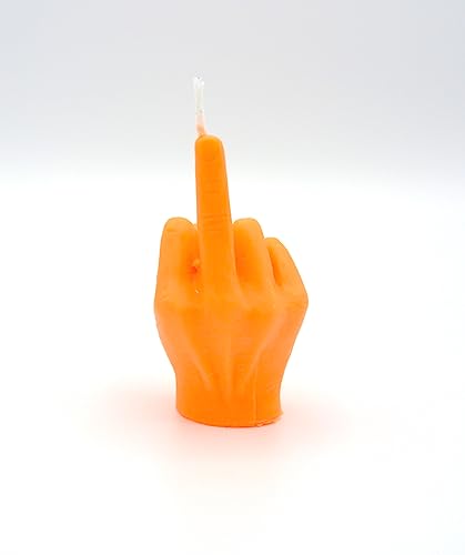 Kar.lys Middle Finger Candle Stinkefinger Kerze Duftkerze NEON Vanille Duft Raumdekoration Design Interieur (neonorange)