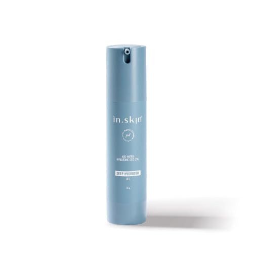 Image of in.skin Deep Hydration Gel with 2% Hyaluronic Acid HA5 Matrix, 4% Saffron Extract & Aloe + Cucumber | Lightweight Hydrating Face Gel for Dry & Dull Skin | Brightening & Soothing Moisturizer (50 g)