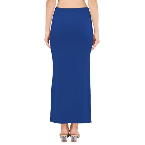 Image of DESI GIRL Satin Shimmer Stretchable Saree Shapewear Petticoat with Drawstring for Women | Mermaid fit Saree Petticoat with Side Slit for Easy Movement | Saree Shaper | Long inskirt