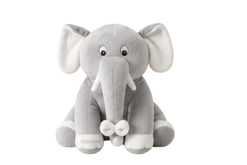 Image of Appu Ele Soft Toy for Girls Boys Kids, Grey, Elephant Animal Plush Stuffed Baby Teddy Gift Birthday, 25 cm
