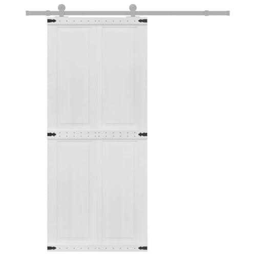 vidaXL Puerta Corona 90 x 210 cm Madera de ingeniería, Puerta Deslizante Elegante, Divisor Compacto, Blanco Duradero, Dormitorio Moderno, Garage Funcional, diseño Sencillo
