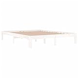 vidaXL Estructura de Cama Somier Dormitorio Base Habitación Muebles Mobiliario Hogar Cuarto Descanso Madera Maciza de Pino King Size 150x200 cm