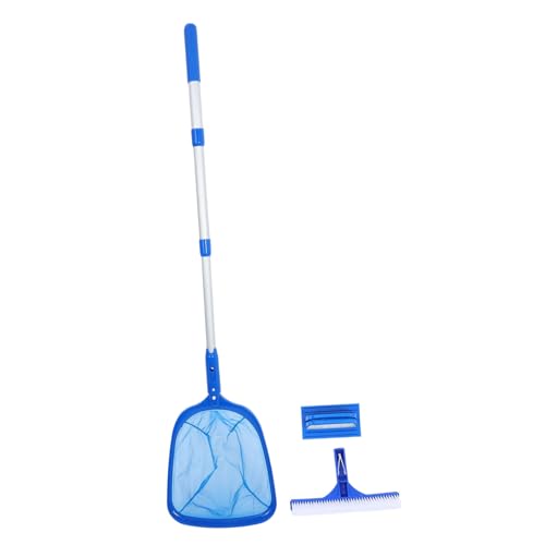 BESTonZON Juego de Limpieza de Piscinas limpiadores Herramienta de Skimmer de Piscina rozando Exterior Limpiador de Red de Piscina Kit de Limpieza de Piscinas aleación de Aluminio Azul